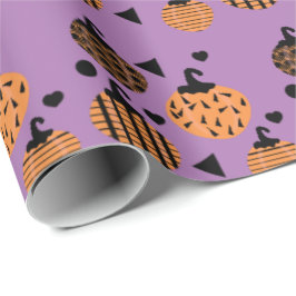Papel De Regalo Calabazas de confeti geométrico de Halloween