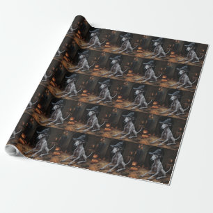 Papel De Regalo Calabazas de galgo italiano espeluznantes de Hallo