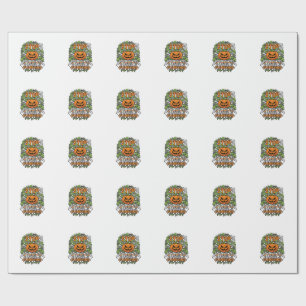 Papel De Regalo Calabazas de Halloween Fantasmas Murciélagos Deja