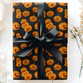 Papel De Regalo Calabazas de Halloween Patrón Funny Jack O'Lantern