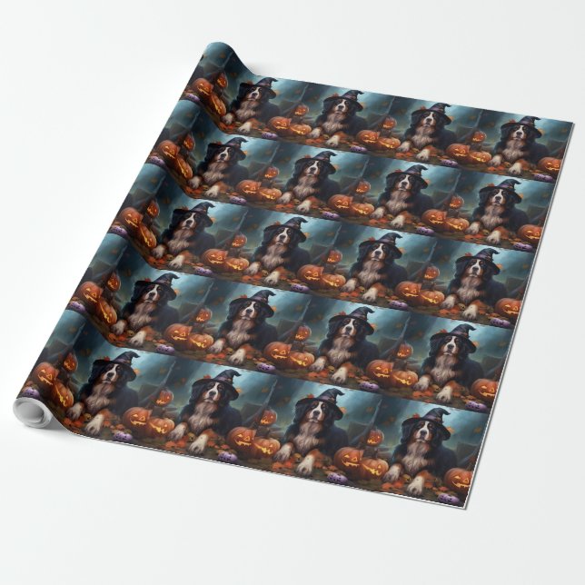 Papel De Regalo Calabazas de montaña de Bernese: miedo de Hallowee (Desenrollado)