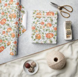 Papel De Regalo Calabazas de Otoño en la Vid