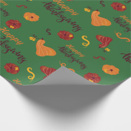 Papel De Regalo Calabazas Festivas Caídas Día de Acción de Gracias