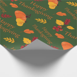 Papel De Regalo Calabazas otoñales y caídas dejan feliz Día de Acc