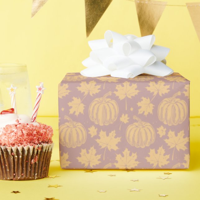 Papel De Regalo Calabazas y hojas (Fiesta de cumpleaños )