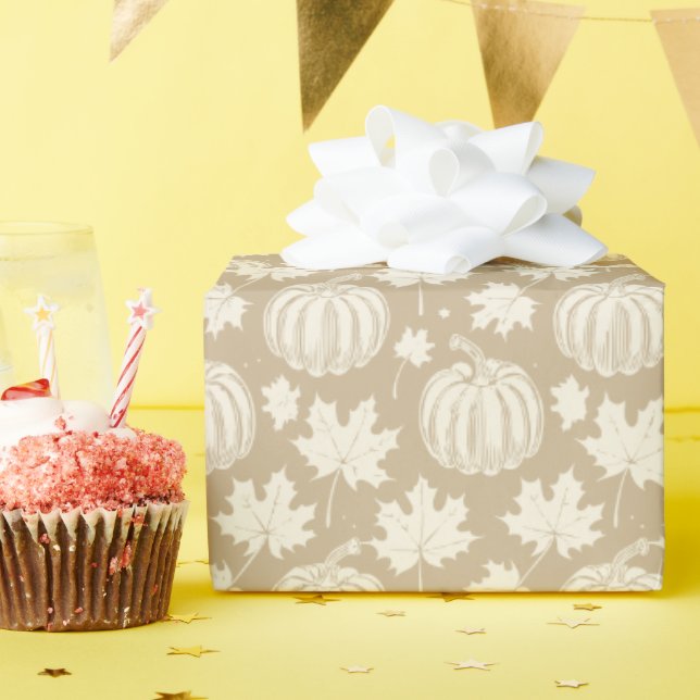 Papel De Regalo Calabazas y hojas (Fiesta de cumpleaños )