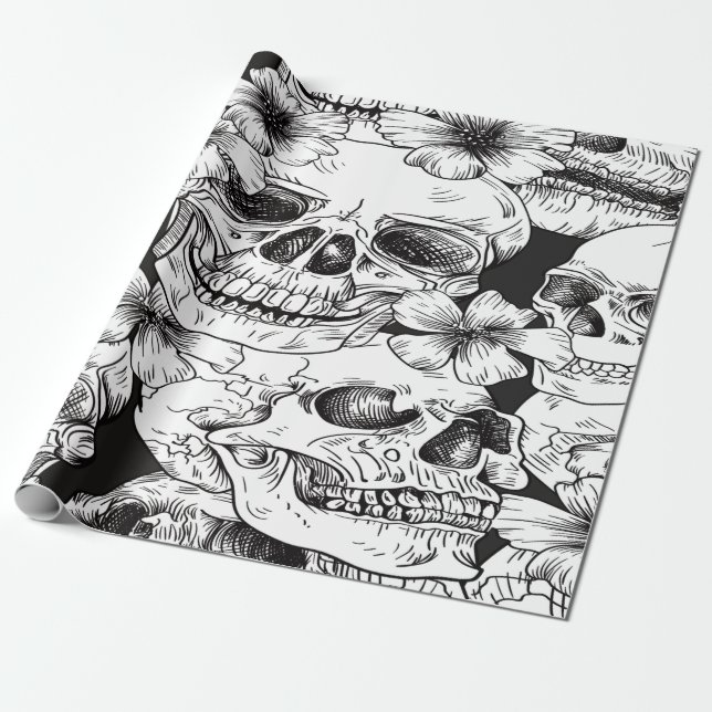 Papel De Regalo Calavera (Desenrollado)