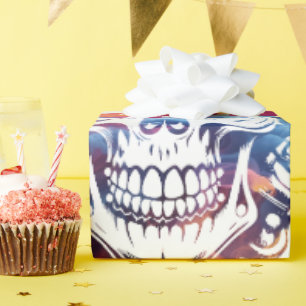 Papel De Regalo Calavera con 3 cráneos