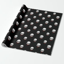 Calavera con papeleta roja envuelta
