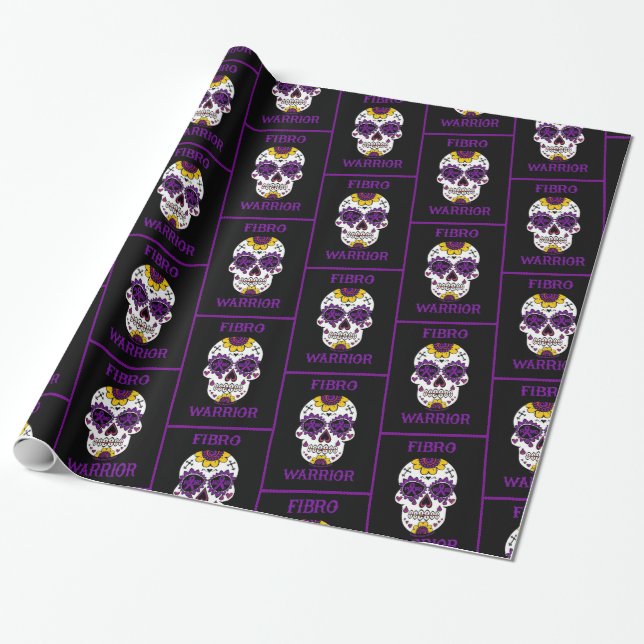 Papel De Regalo Calavera de azúcar/Badass... Fibro (Desenrollado)