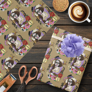 Papel De Regalo Calavera de azúcar de Steampunk