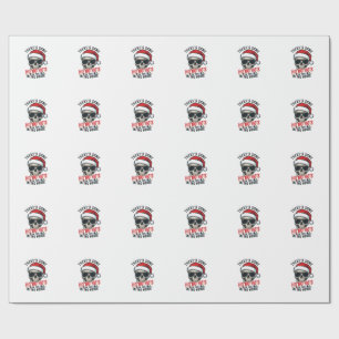 Papel De Regalo Calavera de Navidad Ho Ho Ho Humor Diseño
