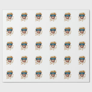 Papel De Regalo Calavera de palomitas de maíz aterradora � Esquele