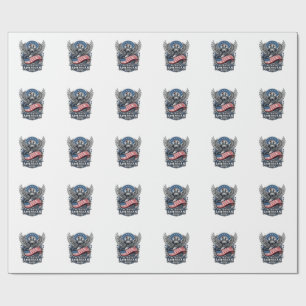 Papel De Regalo Calavera de serpiente patriótica híbrido de bestia