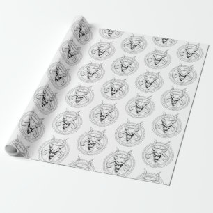 Papel De Regalo Calavera divina de blanco muerto