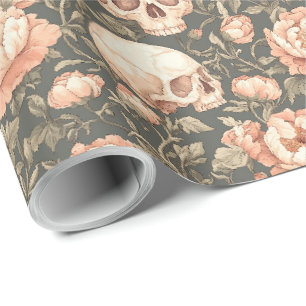 Papel De Regalo Calavera elegante de acuarela de Halloween