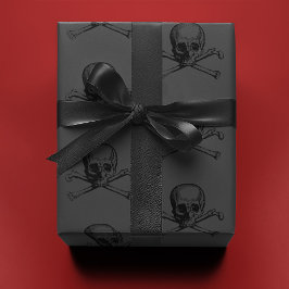 Papel De Regalo Calavera en gris |