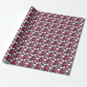 Papel De Regalo Calavera floral, flamingo sin costuras.