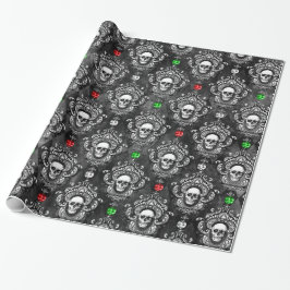 Papel De Regalo Calaveras antiguas embellecen Navidades góticos