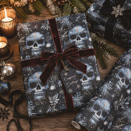 Papel De Regalo Calaveras góticas de Navidad Spooky Creepmas