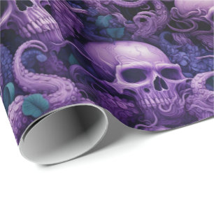 Papel De Regalo Calaveras góticas Octopus Steampunk Ocean
