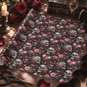 Papel De Regalo Calaveras góticas y rosas brujería