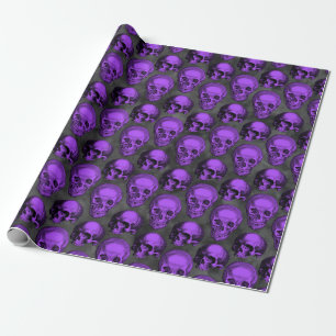Papel De Regalo Calaveras Moradas y Serie de Girasoles Diseño 1