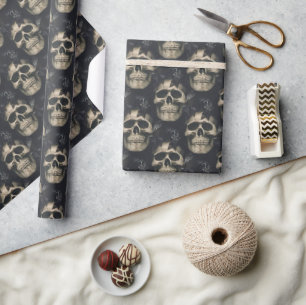 Papel De Regalo Calaveras oscuras