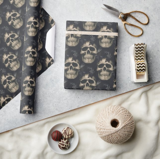 Papel De Regalo Calaveras oscuras (Artesanía)
