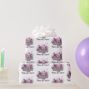 Papel De Regalo Calaveras 'Truco o Trato' Bruja Blanca Halloween