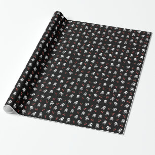 Papel De Regalo Calaveras y Cerezas RAB Rockabilly en Negro