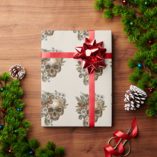 Papel De Regalo Calaveras y flores