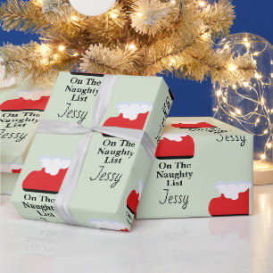 Papel De Regalo Calcetín de la lista traviesa de Santa Claus Regal