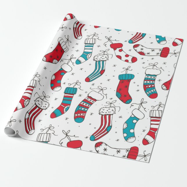 Papel De Regalo Calcetines de navidad (Desenrollado)