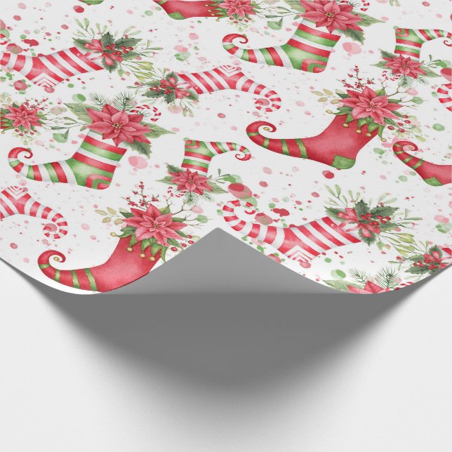 Papel De Regalo calcetines de Navidad Santa escala normal (Esquina)
