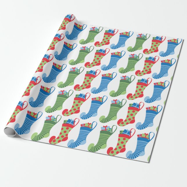 Papel De Regalo Calcetines navideños (Desenrollado)