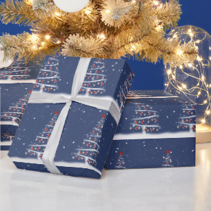 Papel De Regalo Calcetines rojos y adornos de béisbol en un árbol