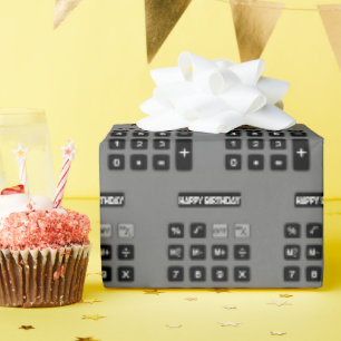 Papel De Regalo Calculadora gris cumpleaños