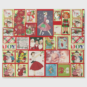 Papel De Regalo Calendario de Adelanto Rústico y Retro