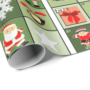 Papel De Regalo Calendario de Adviento Cuenta atrás de Navidad
