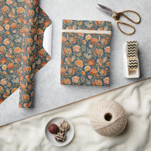 Papel De Regalo caléndula William Morris floral Vintage
