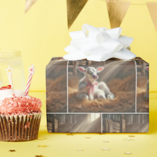 Papel De Regalo Calf Blanco Con Vara Rosa En El Barrio