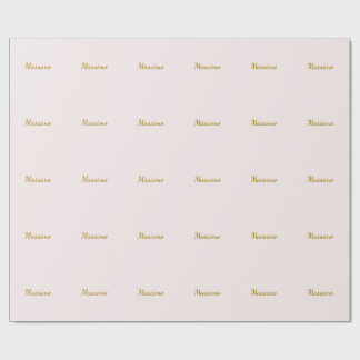 Papel De Regalo Caligrafía elegante de color dorado y pastel con n