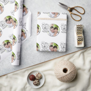 Papel De Regalo Caligrafía Foto Personalizada Cumpleaños Para Sobr