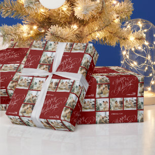 Papel De Regalo Caligrafía moderna personalizada de Navidad Foto