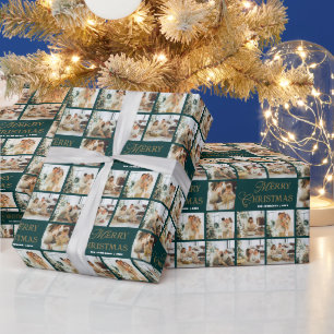 Papel De Regalo Caligrafía moderna personalizada de Navidad Foto