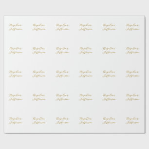 Papel De Regalo Caligrafía Profesional Color Oro Elegante