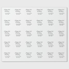 Papel De Regalo caligrafía simple mínimo feliz segundo cumpleaños