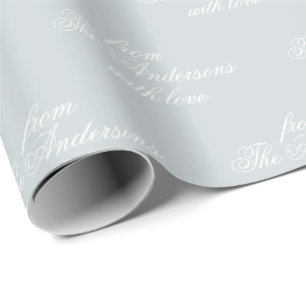Papel De Regalo Caligrafía Simple Moderno Elegante Personalizado