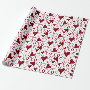 Papel De Regalo Caligrafía Vintage XXOO inspirada para el Día de S